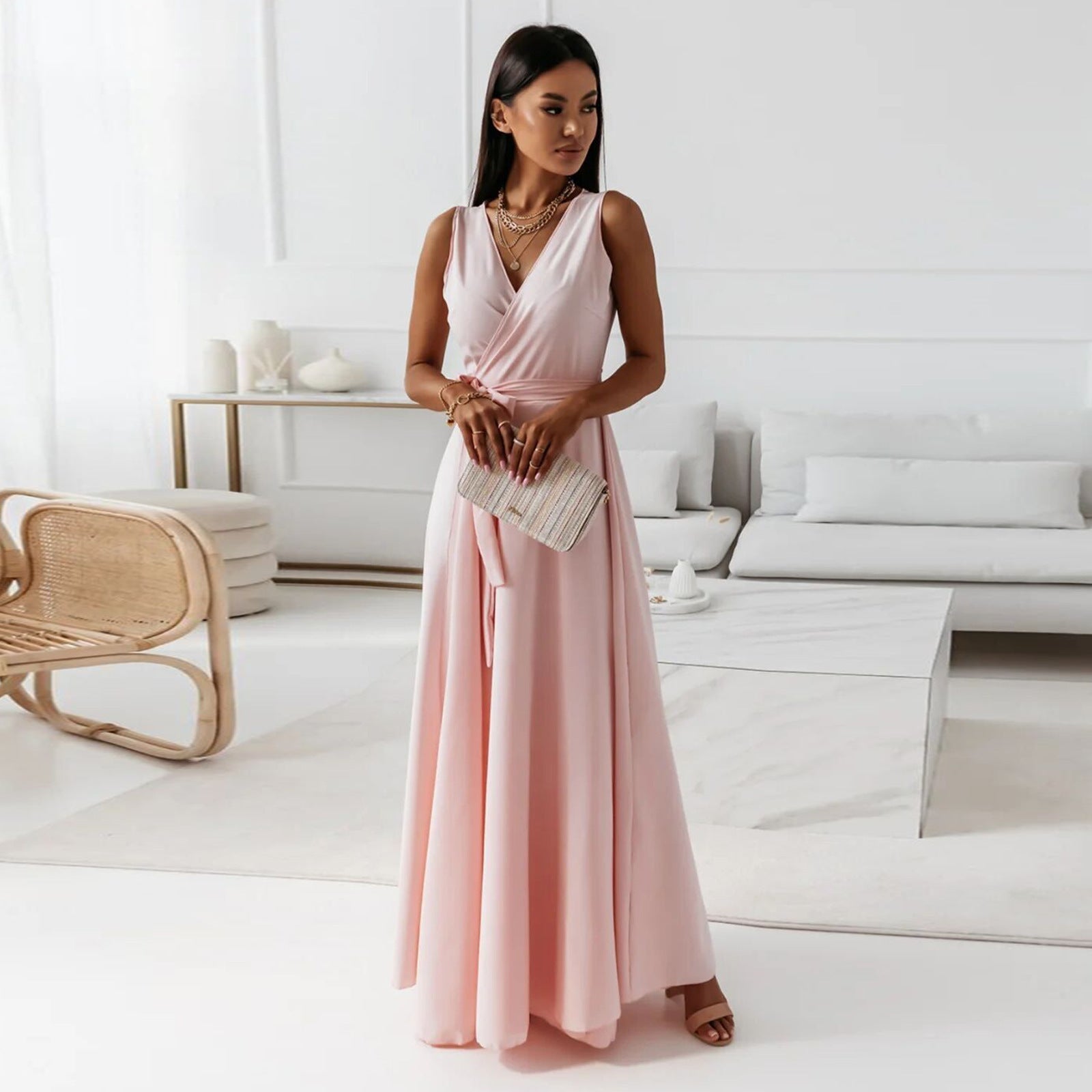 Women's Wedding Guest Elegant Wrap Dress