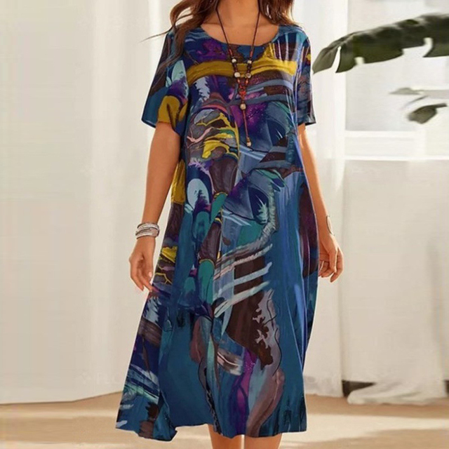 Women’s Shift Summer Print Dress | Midi