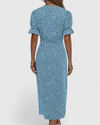 Women's Elegant Wrap Style Side Button Detail Summer Dress | Midi