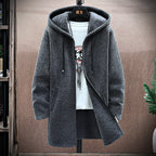 Men's Long Winter Zip Up Hooded Jacket | Oversized