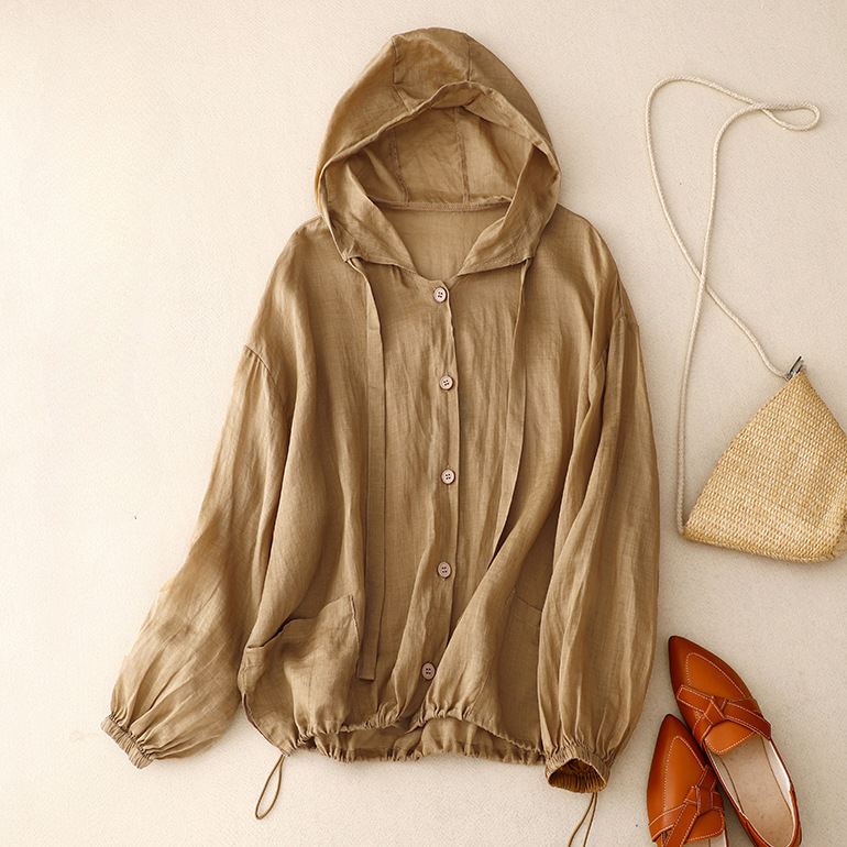 Women's Summer Hooded Jacket | Button Up