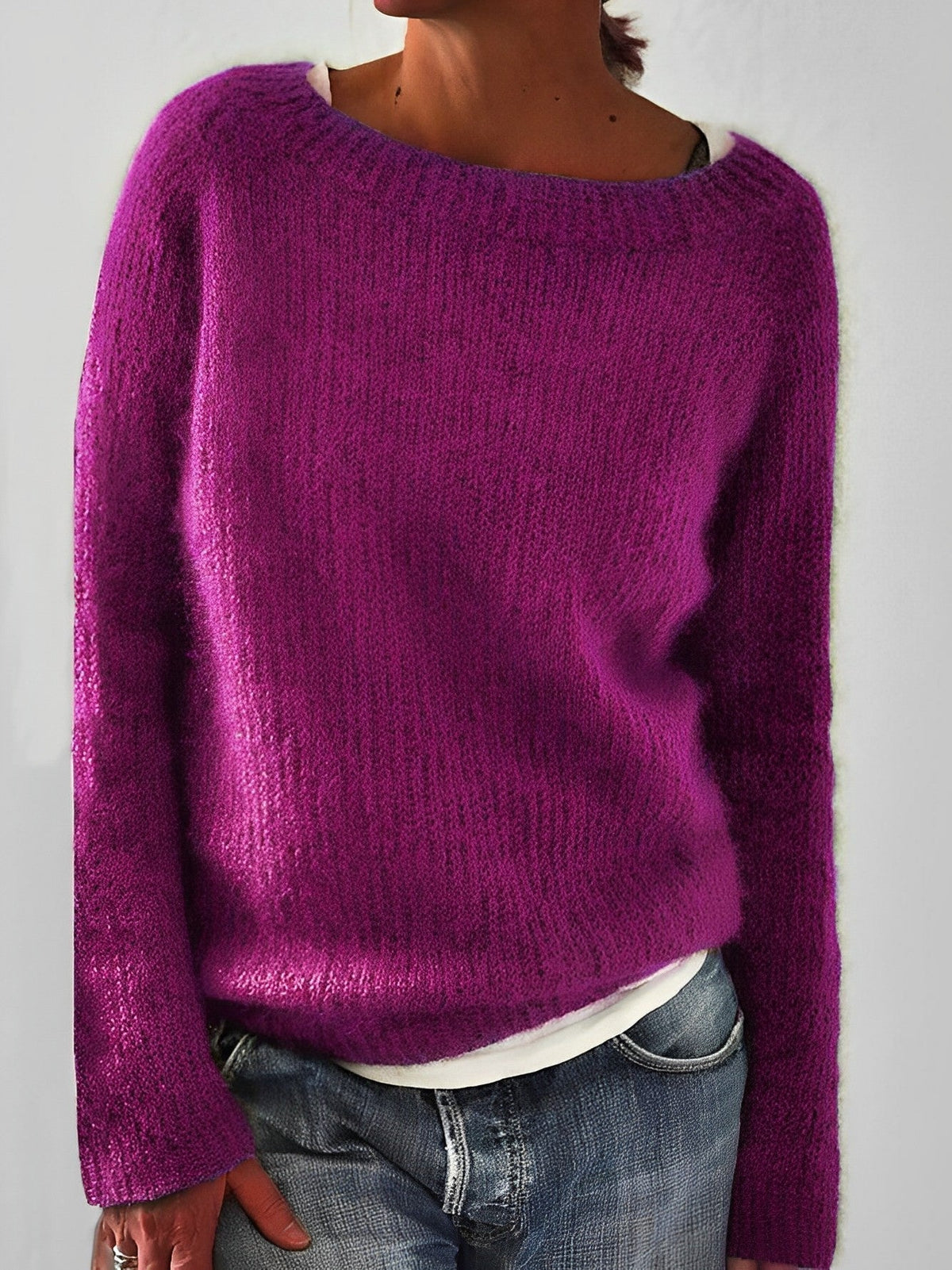 Women's Long Sleeve Ribbed Knit Sweater | Winter