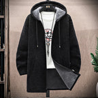 Men's Long Winter Zip Up Hooded Jacket | Oversized