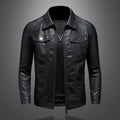 Men's Zip-Up Biker Jacket | Chest Pockets