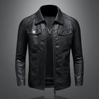 Men's Zip-Up Biker Jacket | Chest Pockets