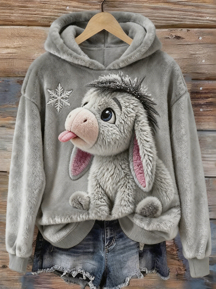 Women's Ribbed Long Sleeve Graphic Hoodie | Winter