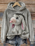Women's Ribbed Long Sleeve Graphic Hoodie | Winter