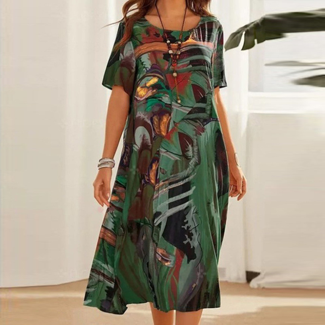 Women’s Shift Summer Print Dress | Midi