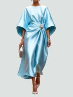 Women's Elegant Formal Lantern Sleeve Dress | Midi