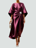 Women's Elegant Formal Lantern Sleeve Dress | Midi