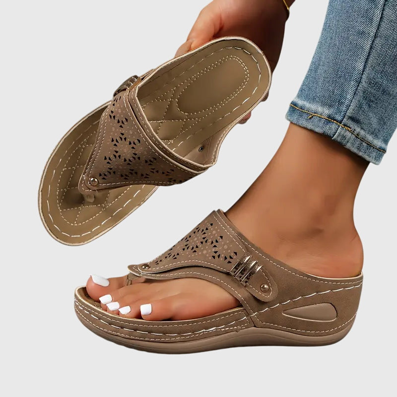 Women's Casual Thong Wedge Sandals | Slip On