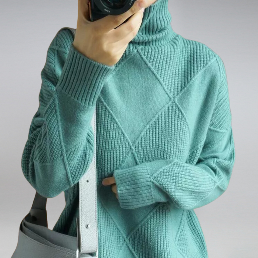 Women's Ribbed Turtleneck Oversized Sweater | Winter