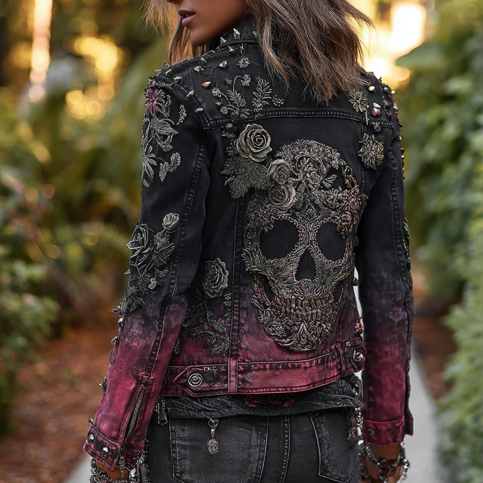 Women's Winter Black Moto Jacket | Halloween