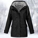 Women's Button Down Rain Jacket | Hooded