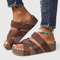 Women's Boho Thick Sole Strappy Slide Sandals | Slip On