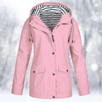 Women's Button Down Rain Jacket | Hooded