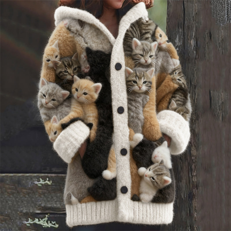 Women's Long Graphic Oversized Cardigan | Hooded