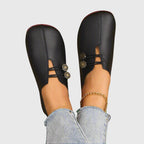 Women's Casual Wide Toe Decorative Button Detail Flat Loafers |  Slip-On