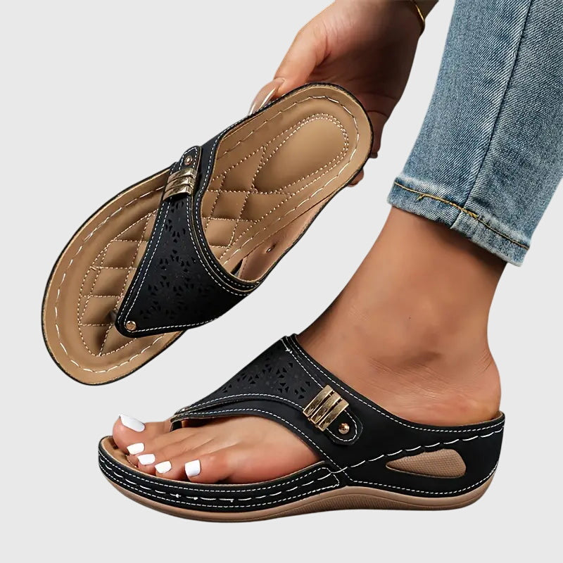 Women's Casual Thong Wedge Sandals | Slip On