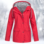 Women's Button Down Rain Jacket | Hooded