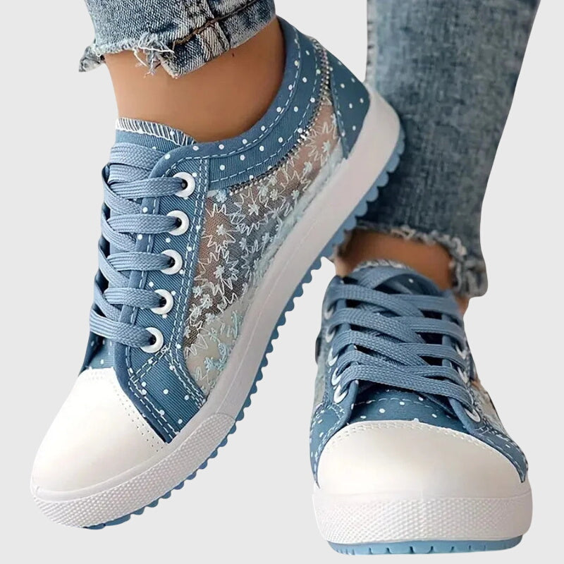 Women's Casual Polka Dot Sneakers | Lace Up