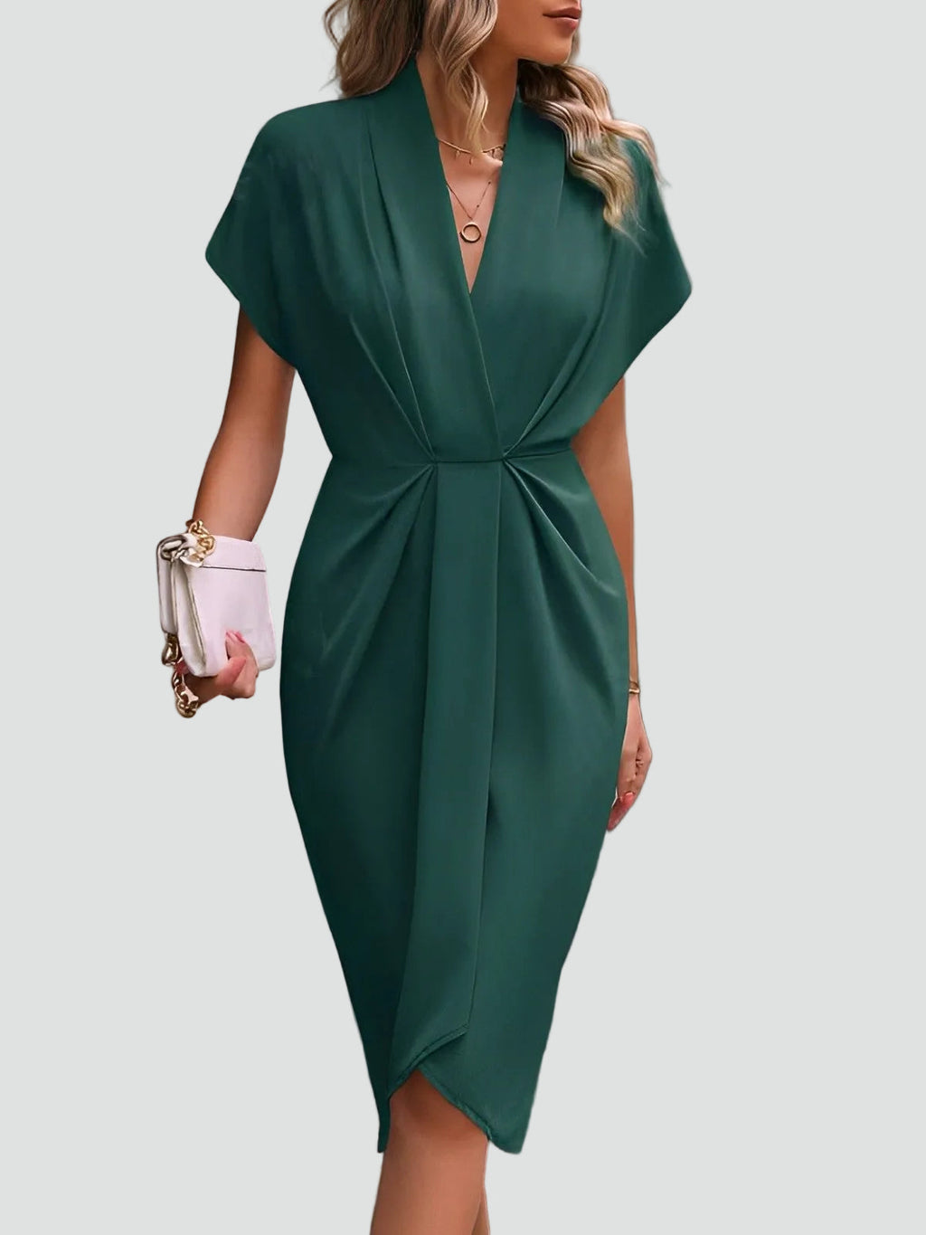 Women's Elegant Wrap Cocktail Dress | Midi