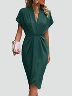 Women's Elegant Wrap Cocktail Dress | Midi