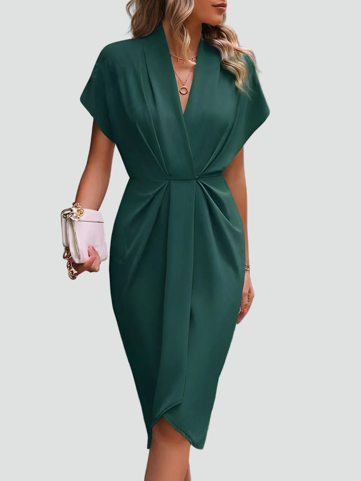 Women's Elegant Wrap Cocktail Dress | Midi