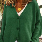 Women's Long Sleeve Oversized Knitted Cardigan | V-Neck