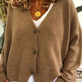 Women's Long Sleeve Oversized Knitted Cardigan | V-Neck
