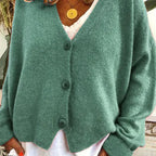 Women's Long Sleeve Oversized Knitted Cardigan | V-Neck