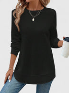 Women's Long Sleeve Round Neck Knit Sweater | Winter