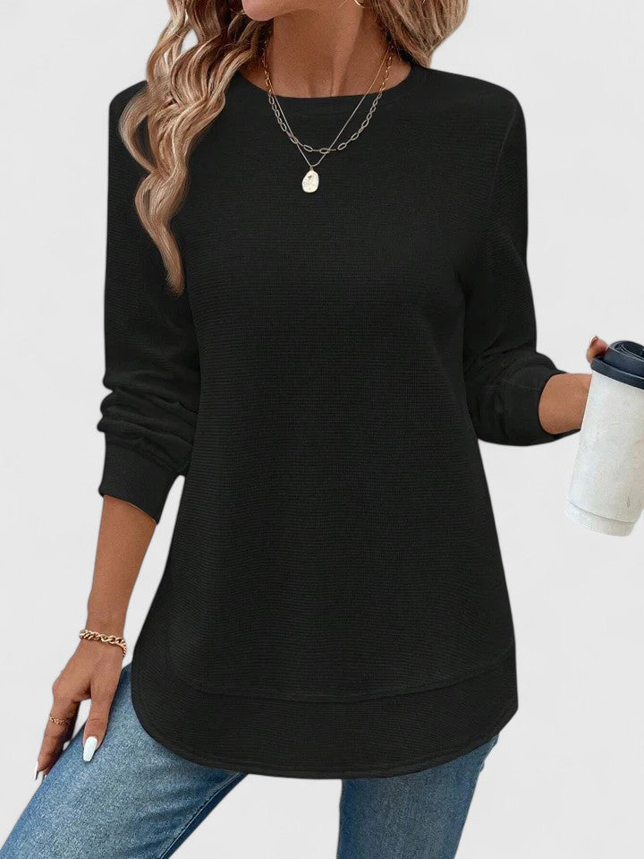 Women's Long Sleeve Round Neck Knit Sweater | Winter