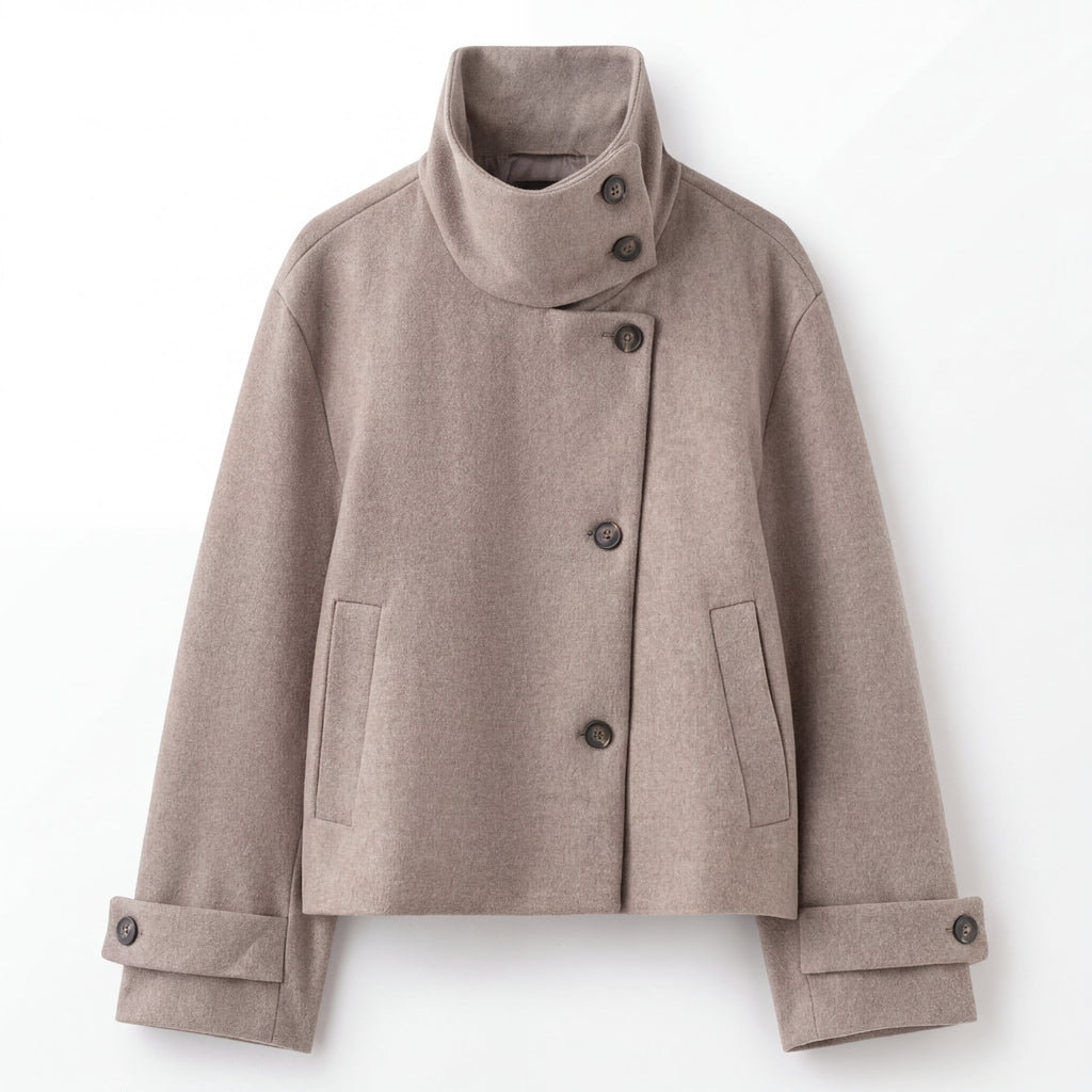 Women's Pockets Button Cropped Coat | Winter