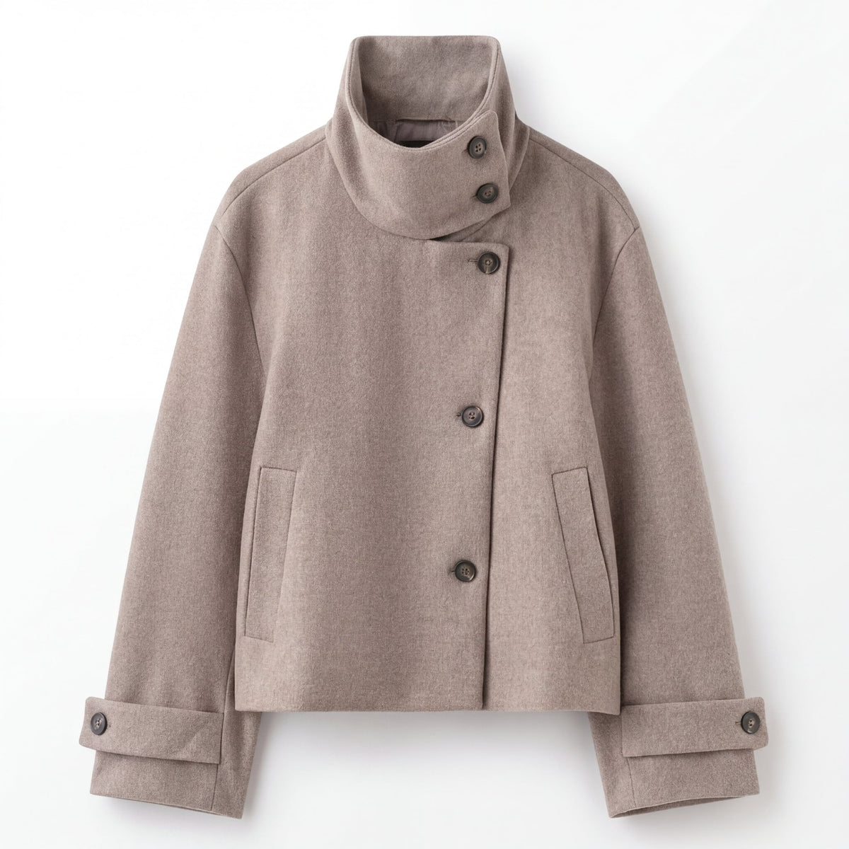 Women's Pockets Button Cropped Coat | Winter