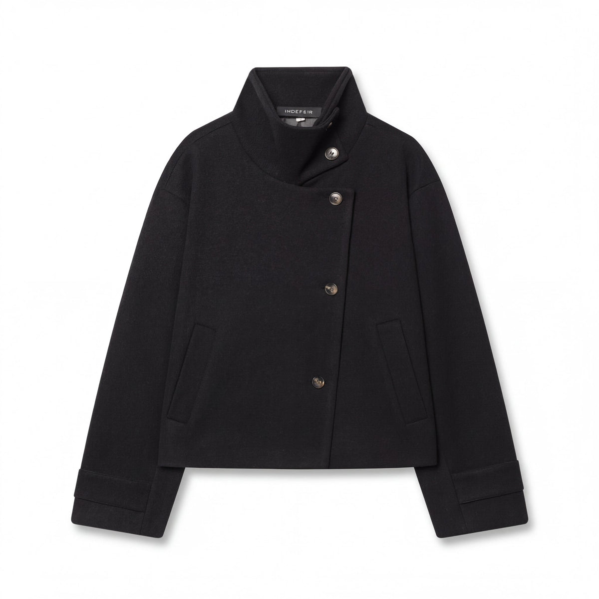 Women's Pockets Button Cropped Coat | Winter