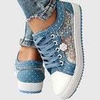 Women's Casual Polka Dot Sneakers | Lace Up