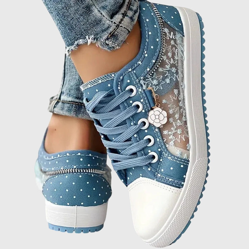 Women's Casual Polka Dot Sneakers | Lace Up