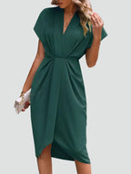 Women's Elegant Wrap Cocktail Dress | Midi
