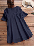 Women's Short Sleeves Casual Blouse | Side Buttons