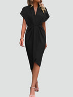 Women's Elegant Wrap Cocktail Dress | Midi