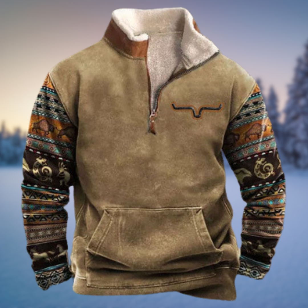 Men's Patterned Half Zip Sweater | Winter