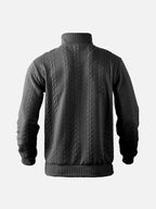 Men's Winter Long Sleeve Knit Sweater | Quarter Zip