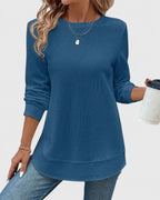 Women's Long Sleeve Round Neck Knit Sweater | Winter