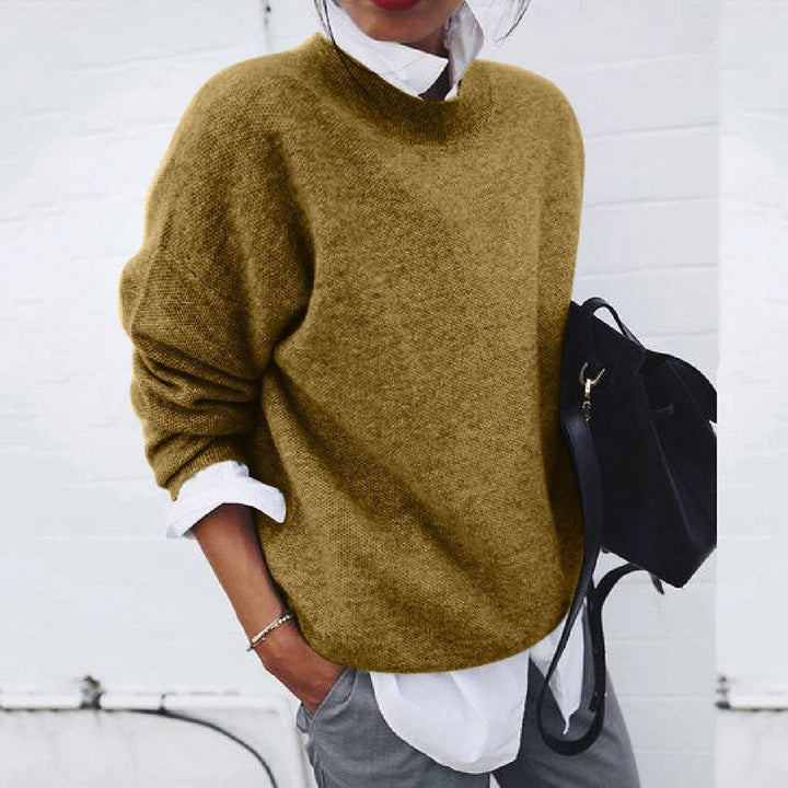 Women's Long Sleeve Winter Knit Sweater | Round Neck