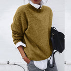 Women's Long Sleeve Winter Knit Sweater | Round Neck