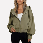 Women's Cropped Zip Up Hoodie | Oversized