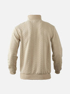 Men's Winter Long Sleeve Knit Sweater | Quarter Zip