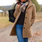 Women's Long Pockets Winter Coat | Button