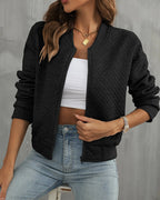 Women's Casual Quilted Bomber Jacket | Stylish